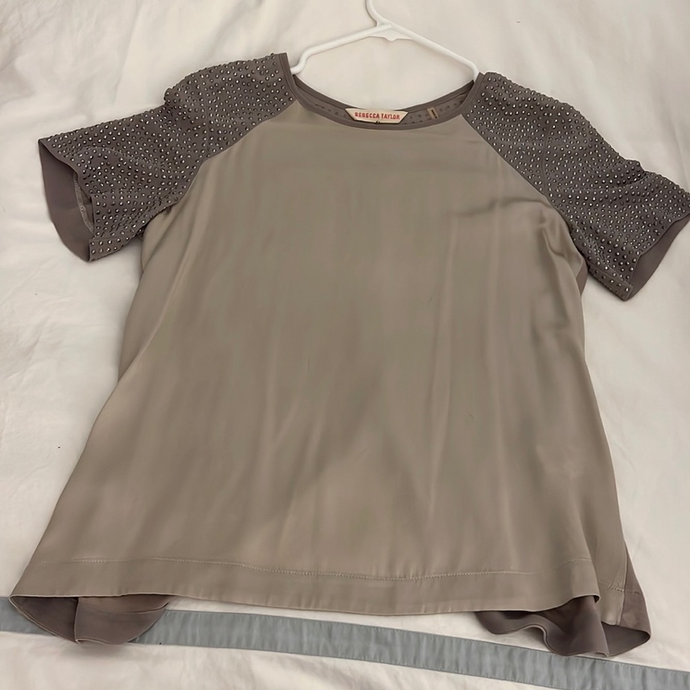 Rebecca Taylor size 0 sequin sleeve top